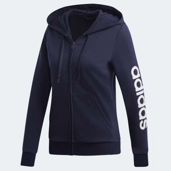 Adidas Linear Full Zip Hoodie Jacket - Navy - Small - Picture 3 of 6